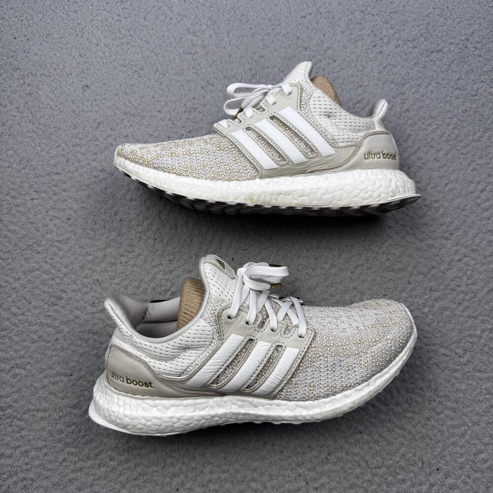 Adidas Ultra Boost DNA White Shoes Womens Size 7 White Gold Running FW8694